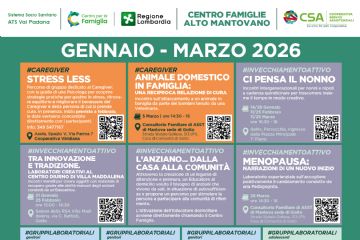 Calendario iniziative Centro per le Famiglie - Gennaio/Marzo 2026